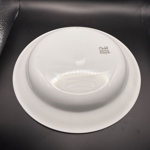 Corelle By Corning Almond Set of 4 Soup Bowls White  Tan Yellow Trim 8.5”-B - Picture 4 of 6